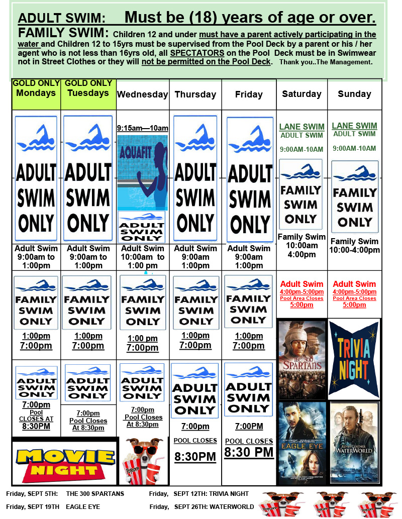 SWIM SCHEDULE