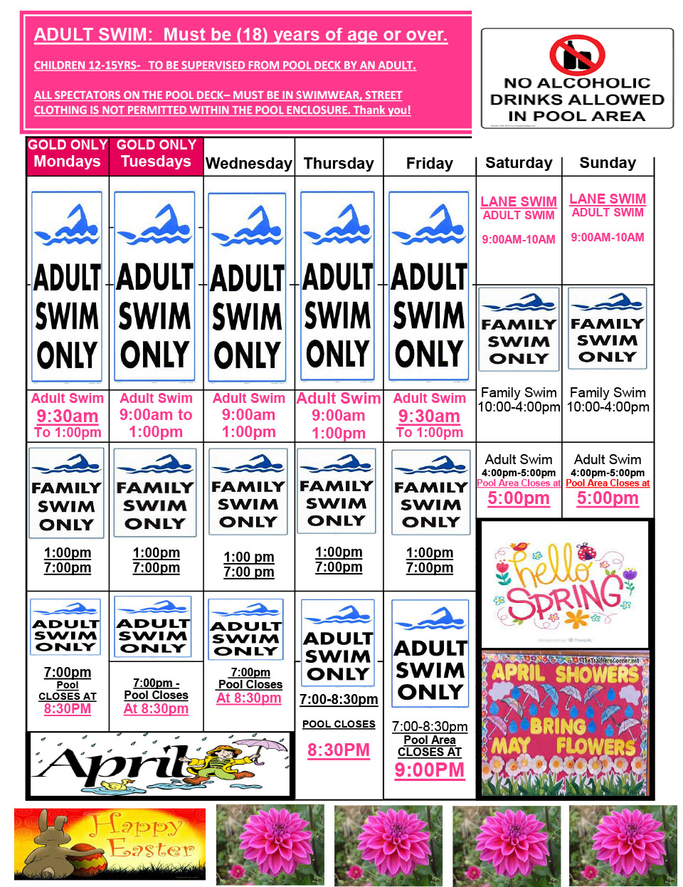 SWIM SCHEDULE