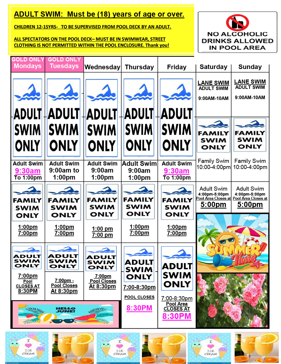 SWIM SCHEDULE