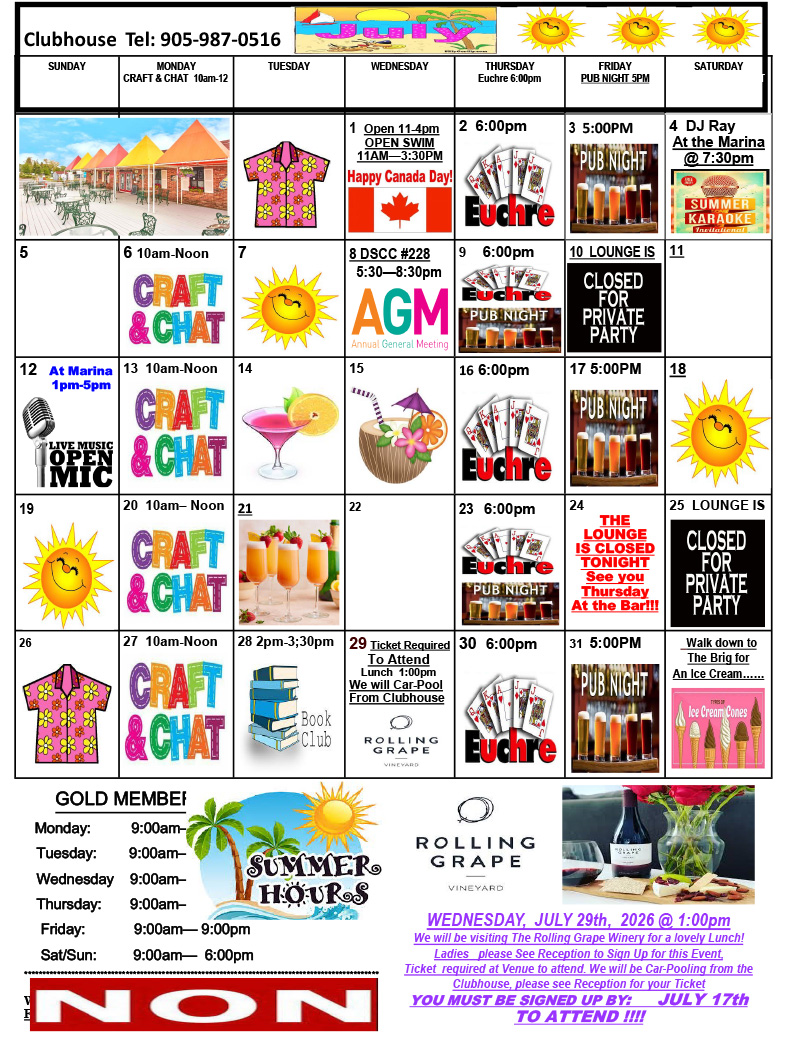 MONTHLY SCHEDULE