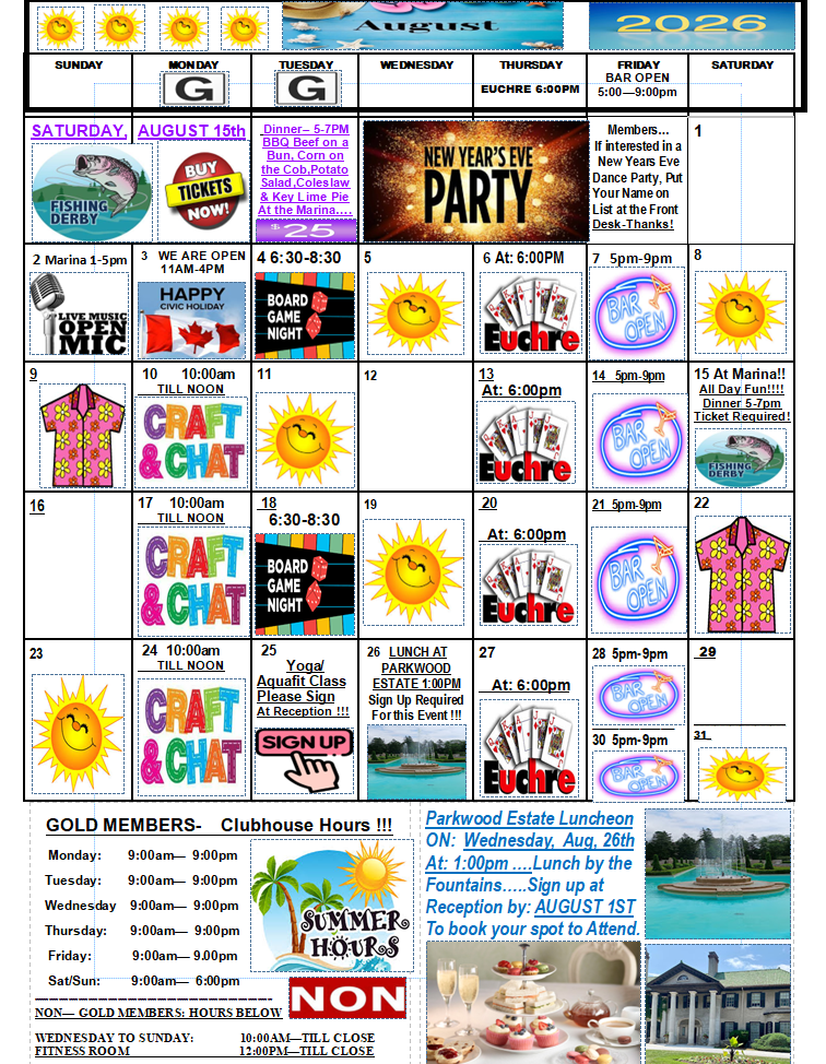 MONTHLY SCHEDULE